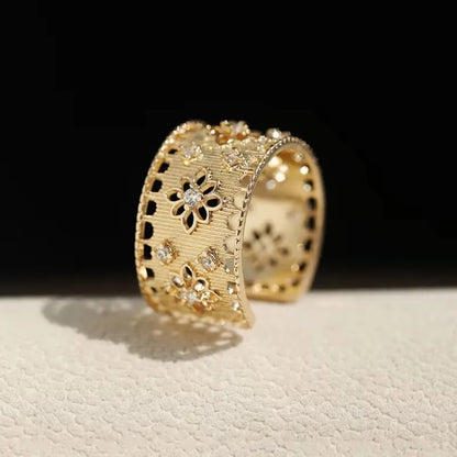 925 Sterling Silver Drip Glaze Butterfly Zircon Rings