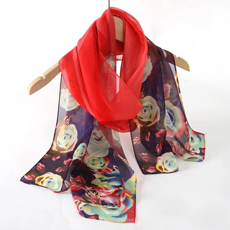 Chiffon Long Silk Scarf Turban