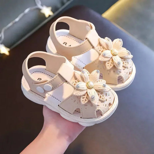 Solid Bow Baby Girls Soft Infant Sandals