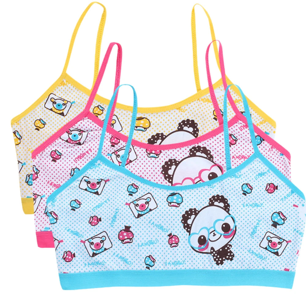Girls Vest Bras Cartoon Panda Underwear