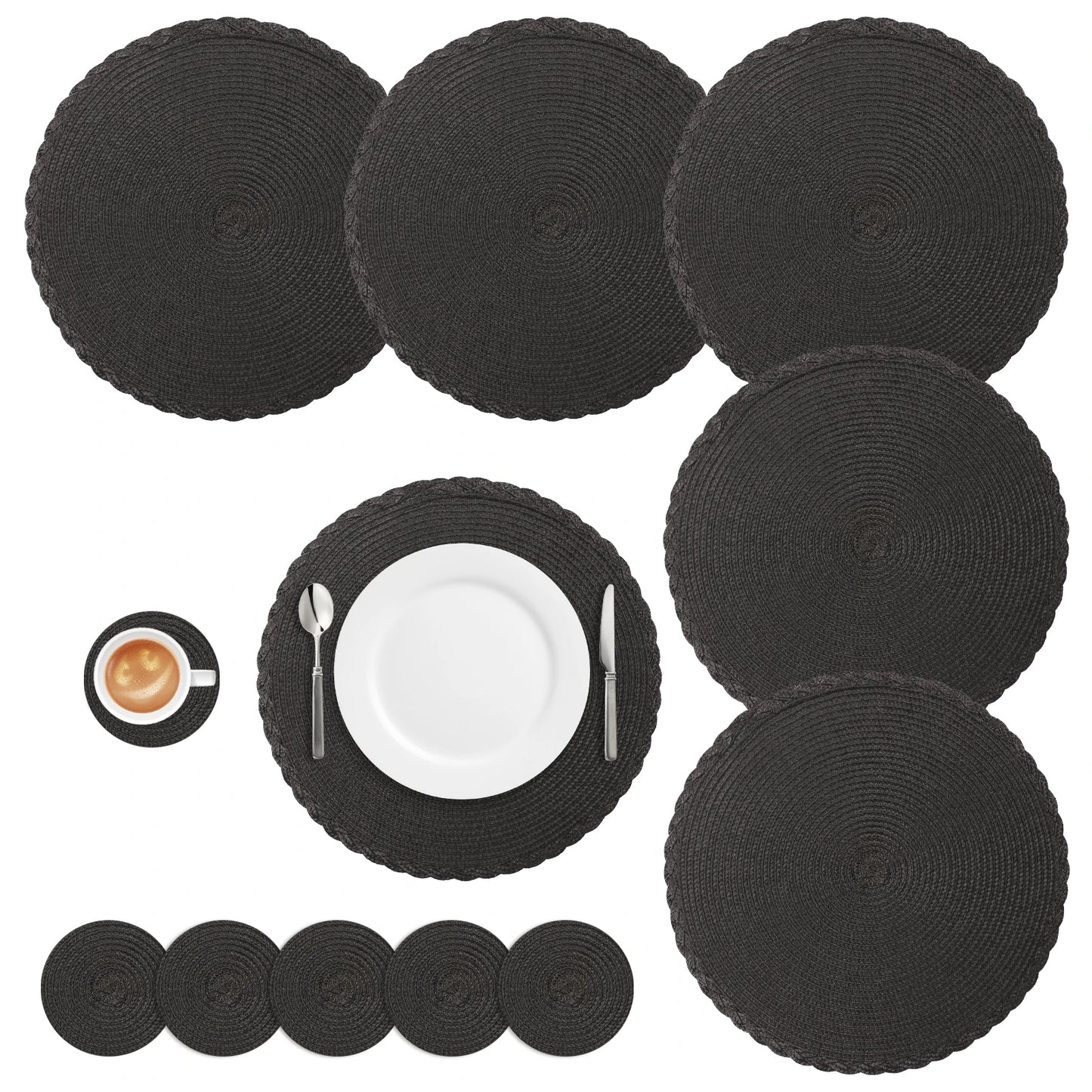 Round Braided Placemats Set