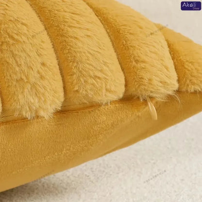 Faux Rabbit Fur Cushion Cover Plush Pillow Cover