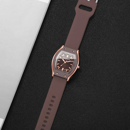 Silicone Strap Simple Dial Quartz Wristwatch