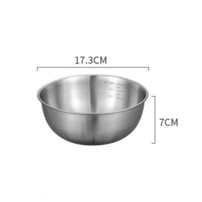 Stainless Steel Bowl with Scale for Cooking Baking Food Set