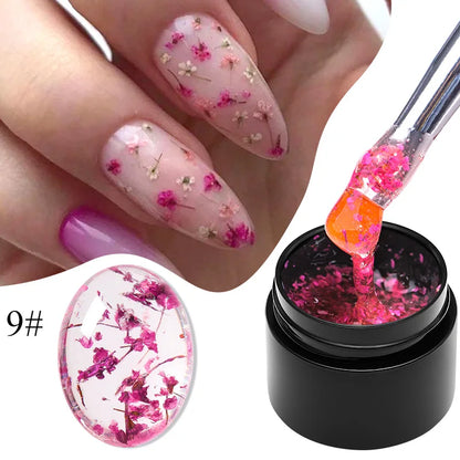 Pink Dried Flower Gel Nail Polish