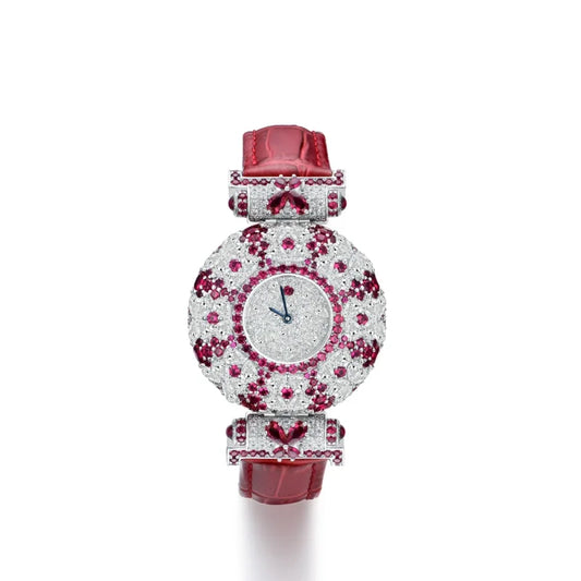 Full Diamond Artificial Ruby Exquisite Luxury Watch