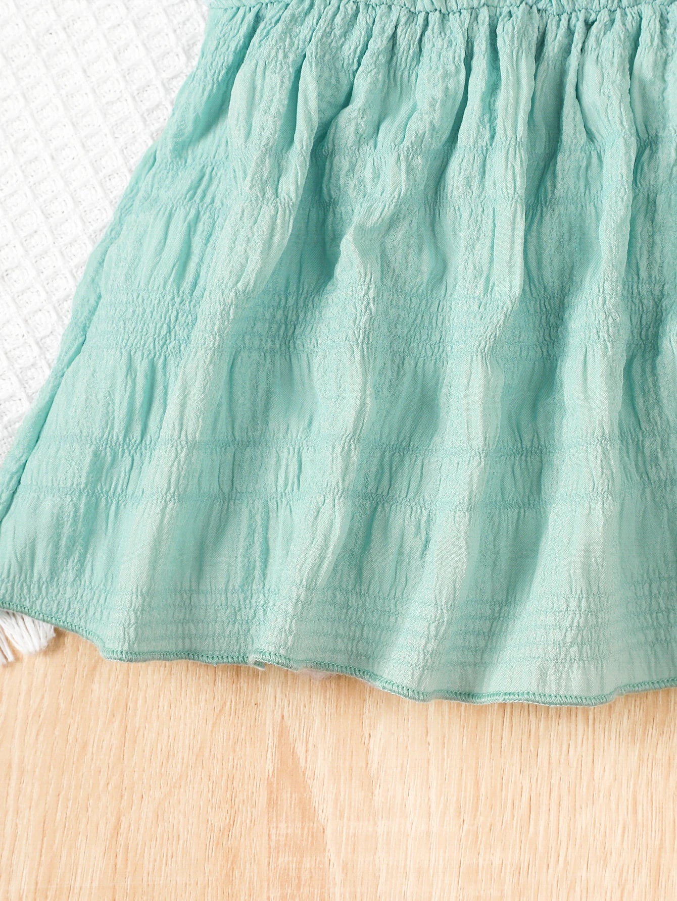 Baby Girl Small Round Neck Ruffle Short Sleeve Set