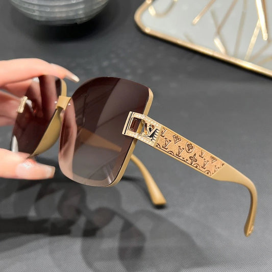 Polarized Square Vintage Leather Sunglasses