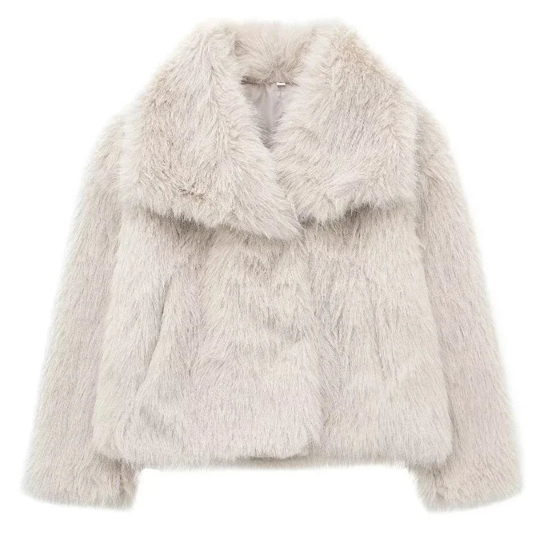 Faux Fur Coat Plush Fluffy Coats