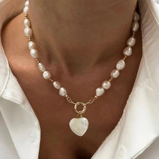 Elegant Irregular Pearl Multi-layer Pendant Choker Necklace