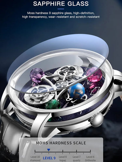 Starry Twelve Constellations Mechanical Sapphire Waterproof Mechanical Wristwatches
