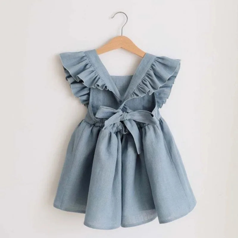 Summer Toddler Girl 100% Cotton Ruffles Baby Dress