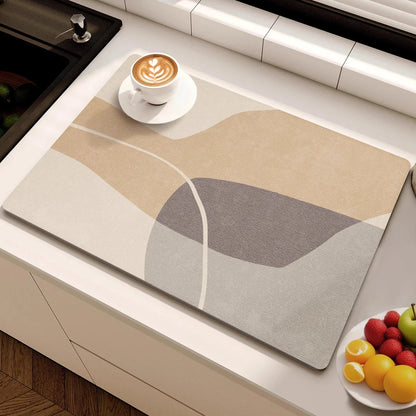 Minimalist Lines Diatom Mud Dish Drying Mat