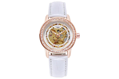 Automatic Diamond Skeleton Cute Mechanical Leather Watches