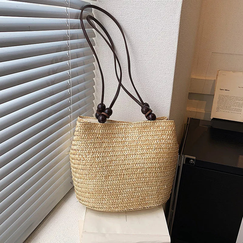 Casual Straw Woven Shoulder Wicker Handmade Beach Bag