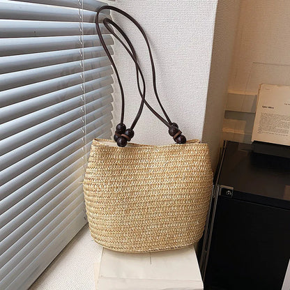 Casual Straw Woven Shoulder Wicker Handmade Beach Bag