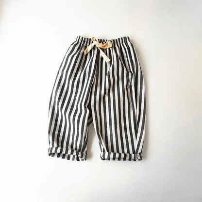 Linen Cotton Stripe Summer Pants