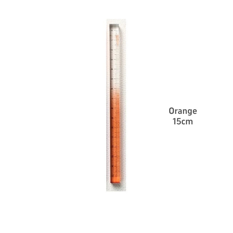 1pcs Colorful Clear Straight Ruler 15cm Four Edges Acrylic Transparent