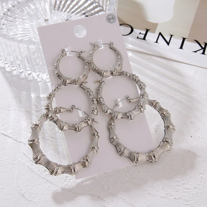 3pairs Hoop Big Geometry Round Circle Earring