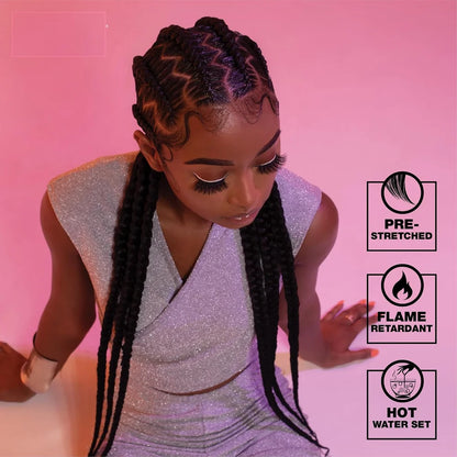 38 inch synthetic braid Soft Yaki Texture Hot Water Setting prestretched braid hair