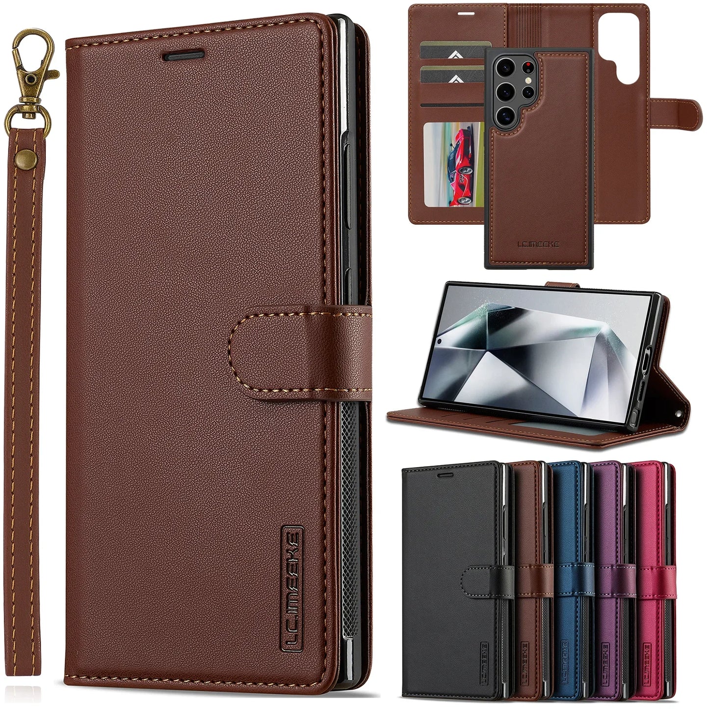 Leather Galaxy Case Magnetic Flip Wallet