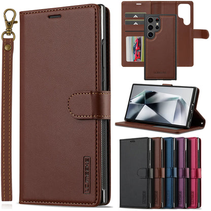 Leather Galaxy Case Magnetic Flip Wallet