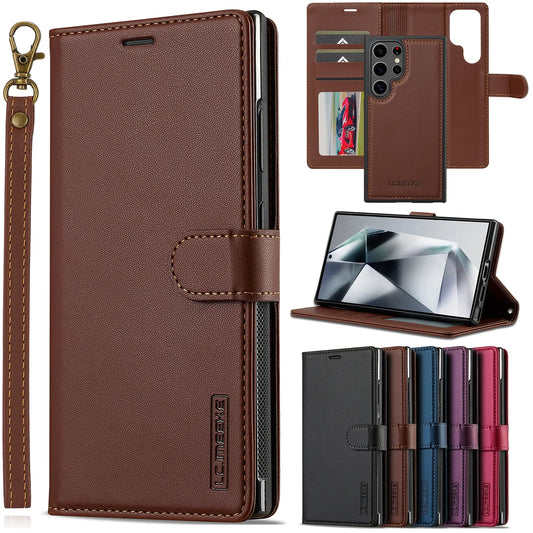 Leather Galaxy Case Magnetic Flip Wallet