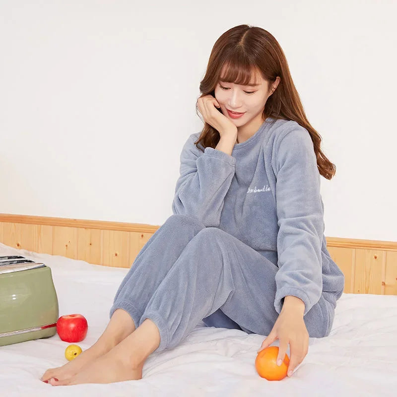 Thickened Loungewear Unisex Homewear Loose Pajama Sets