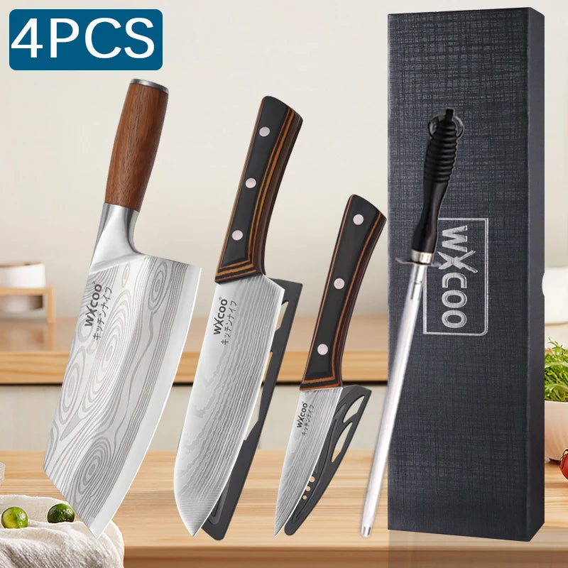 Stainless Steel Japanese Knife Wood Handle
