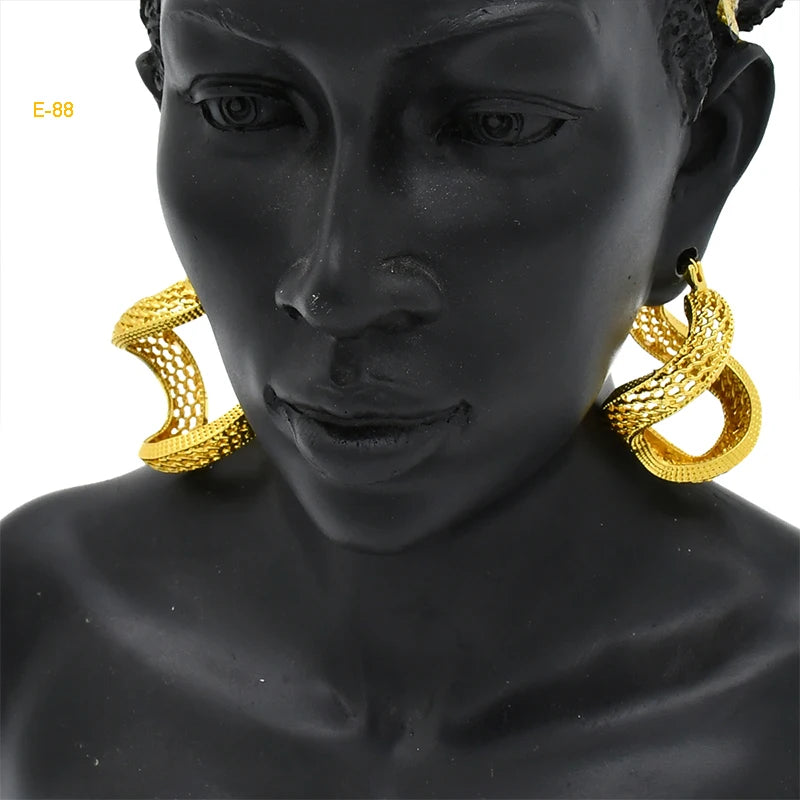24K Gold Color Hoop Earrings