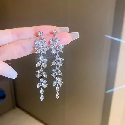 Exaggerated Leaf Flower Hoop Earrings