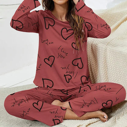 Cartoon Print Pajama Sleepwear Set