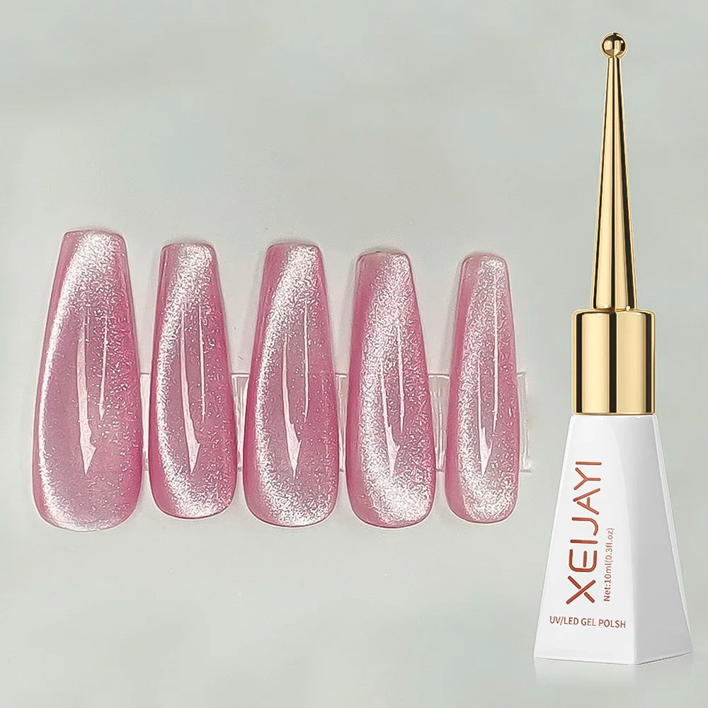 3pcs Pink Cat Eye Gel Nail Polish & Magnet Tools Set