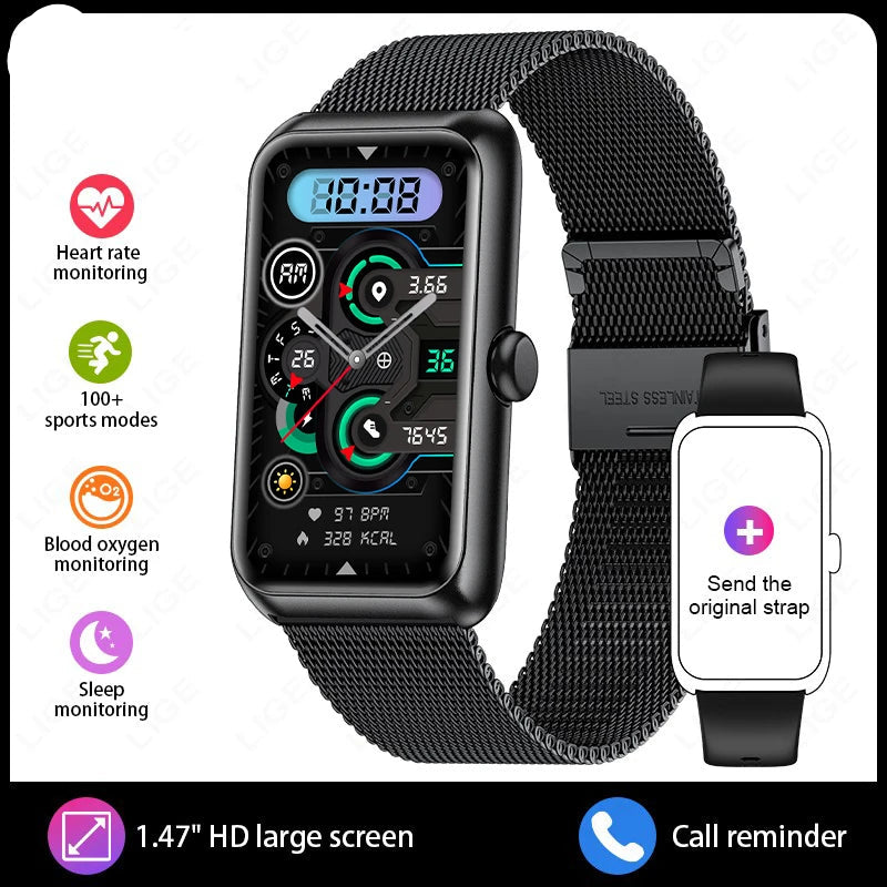 1.47-inch Blood Oxygen Heart Rate Sleep Health Monitoring Information Watch Smartwatch