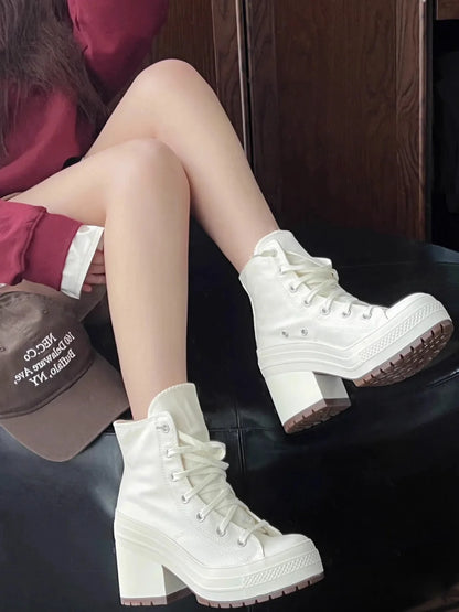Canvas Lace Up Casual Sneakers