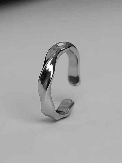 DANA Wave Ring Silver Alloy Open Ring