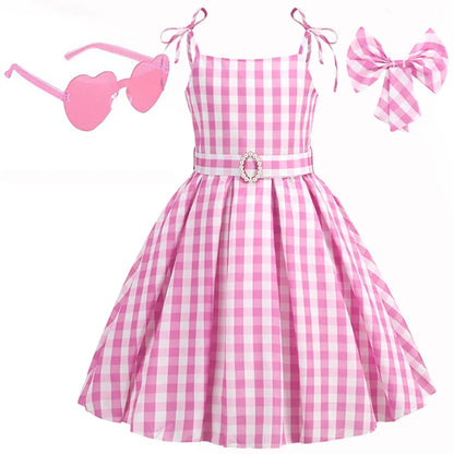 Halloween Hot Movie Barbei Baby Girl Pink Cowboy Dress