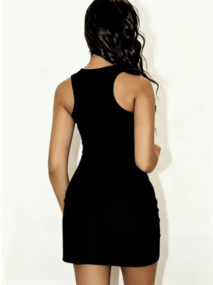 Casual home wear tailored waistcoat sleeveless sleep Dress