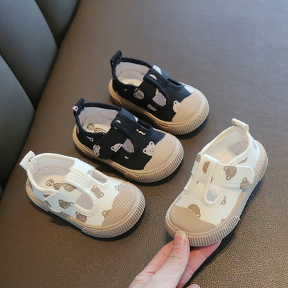 Square Mouth Casual Spring Cartoon Soft Sole Walking Canvas Shoe