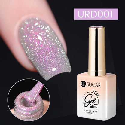 15ml Sliver Reflective Nail Gel Polish Shining Glitter