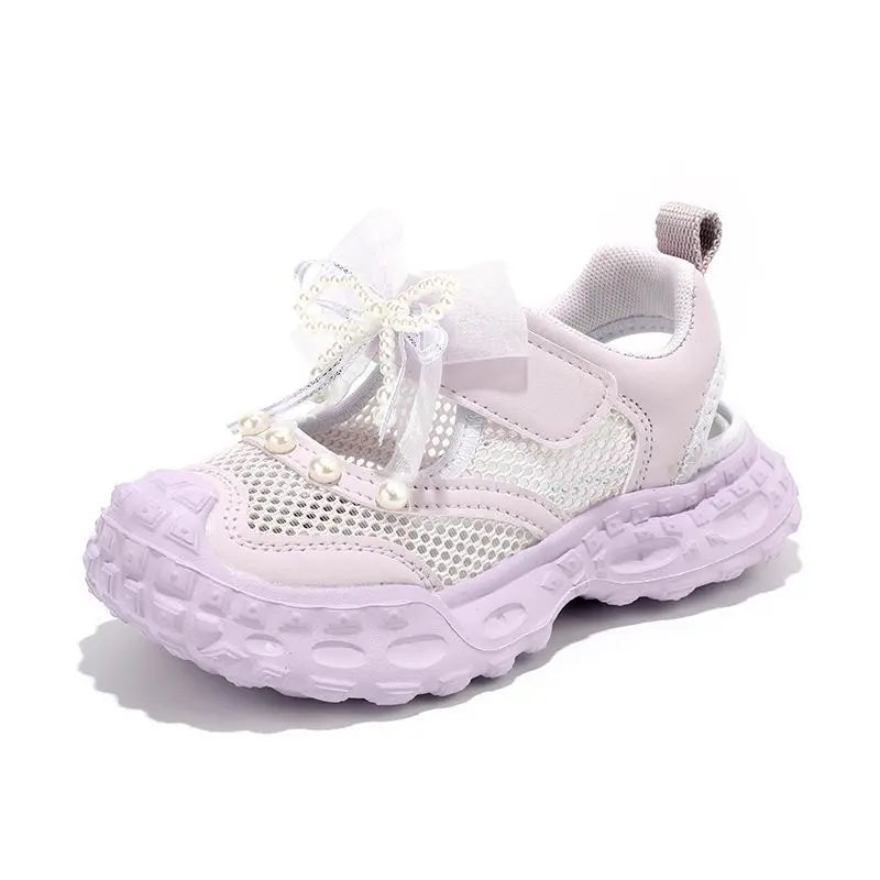 Baotou foreign pearl single mesh sneakers