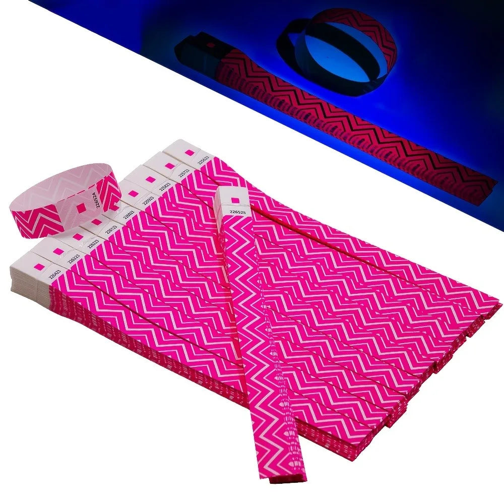 100/400pcs Fluorescent Numbered Wristbands