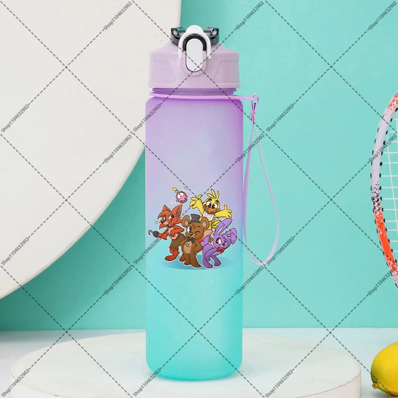 750ml FNAF Water Bottle with Straw Five Nights At Freddys Cartoon Anime