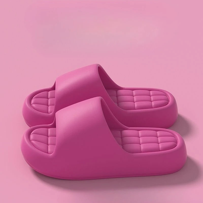 Unisex Bathroom Flat Sandals Thick Platform Slippers