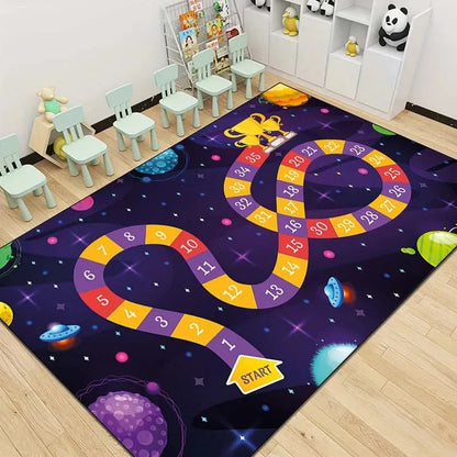 Snakes and Ladders Game Pattern Carpet Floor Mat