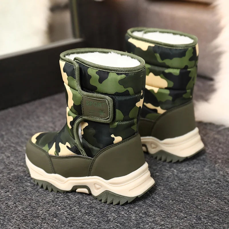 Winter Plush Waterproof Fabric Non-Slip Snow Boots