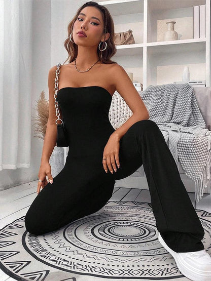 Drawstring Waist Jumpsuit Pants