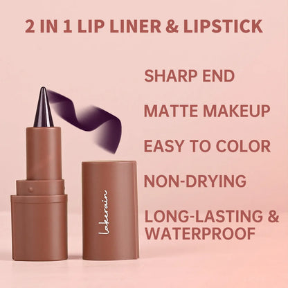 Lip Liner & Lip Gloss Set Shiny Long Lasting Moisturizing Lip Makeup