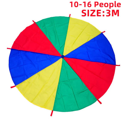 2M/4M Diameter Kids Outdoor Teamwork Game Prop Rainbow Parachute Toys