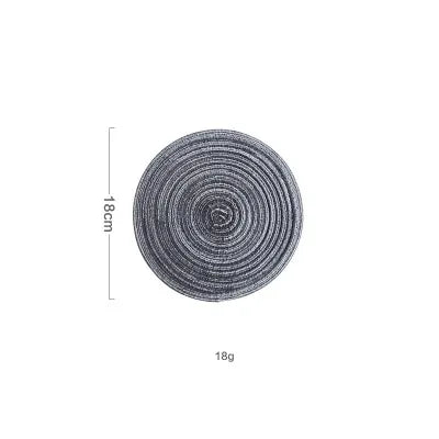 4/6pcs Round Table Mat Woven Bowl Pads
